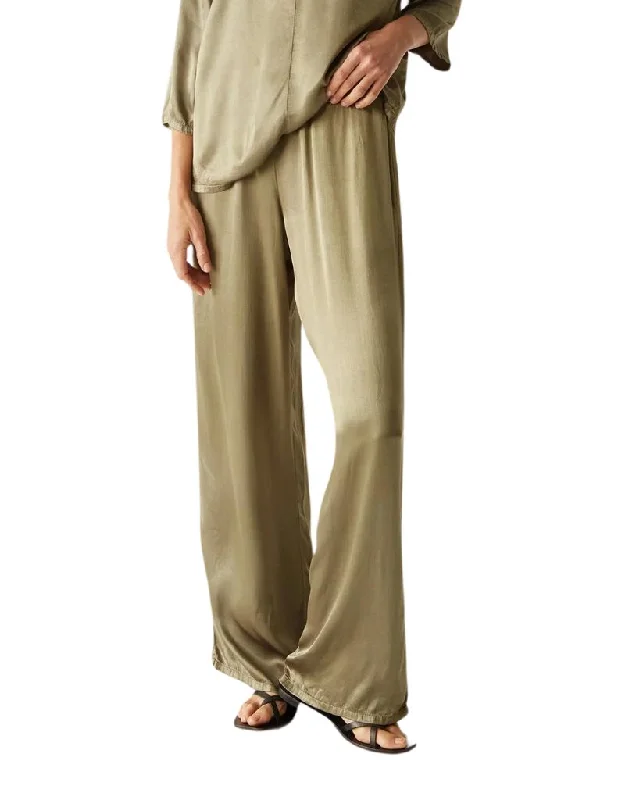 women's ripped pantsMichael Stars Cyrus Satin Pants in Olive