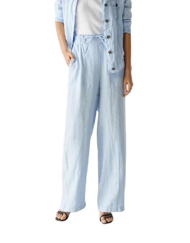 women's checkered pantsMichael Stars Jules Linen Pant in Water