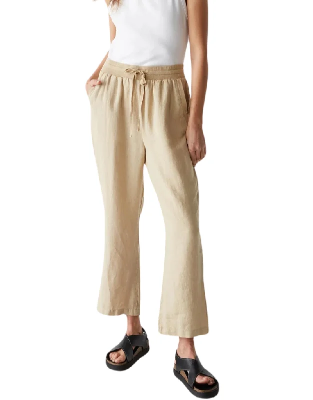 women's travel pantsMichael Stars Nolan Pull On Linen Pant in Natural