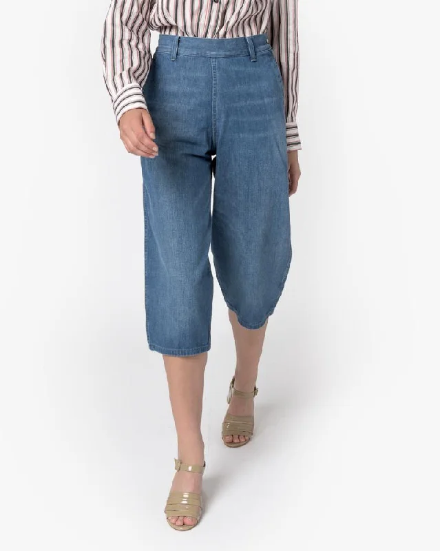 women's nursing pantsPlain Front Denim Culottes