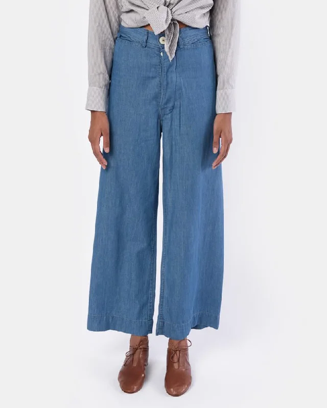 women's drawstring pantsSailor Pant in Chambray