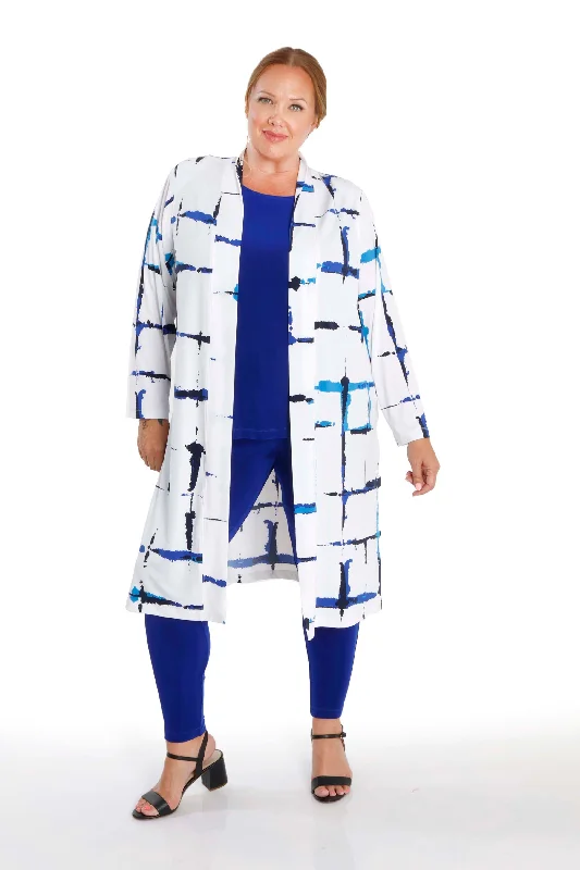 women's ripped pantsVikki Vi Jersey Royal Splash Long Sleeve Kimono Duster