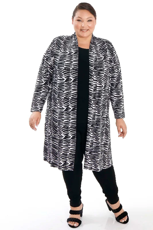 women's patched pantsVikki Vi Jersey Styx Long Sleeve Kimono Duster