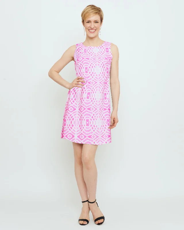 Chic DressCapri Sheath Dress in Magenta Lattice Lace