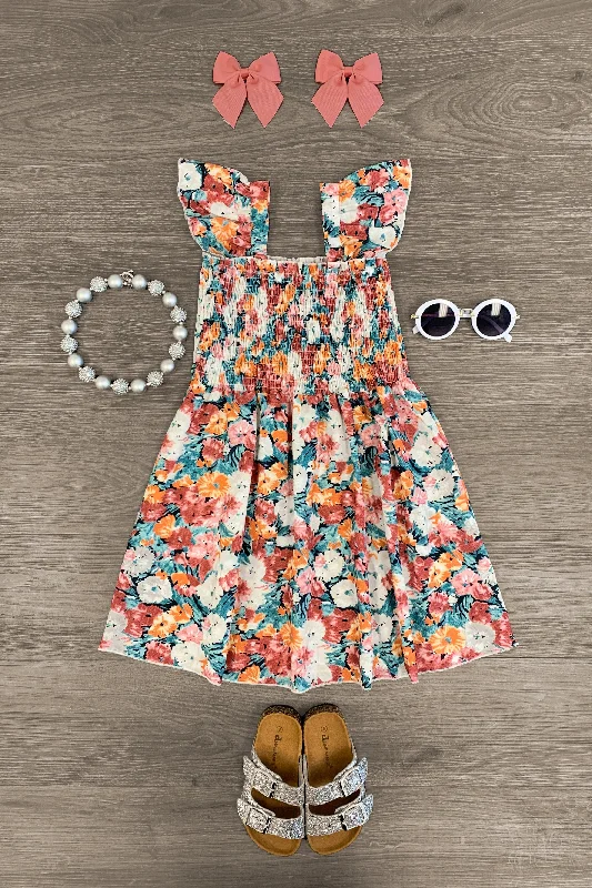 Glamour DressFloral Chiffon Ruffle Dress