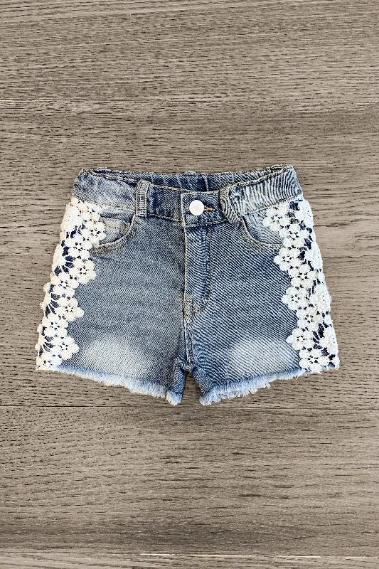 Peplum DressWhite Floral Lace Denim Shorts