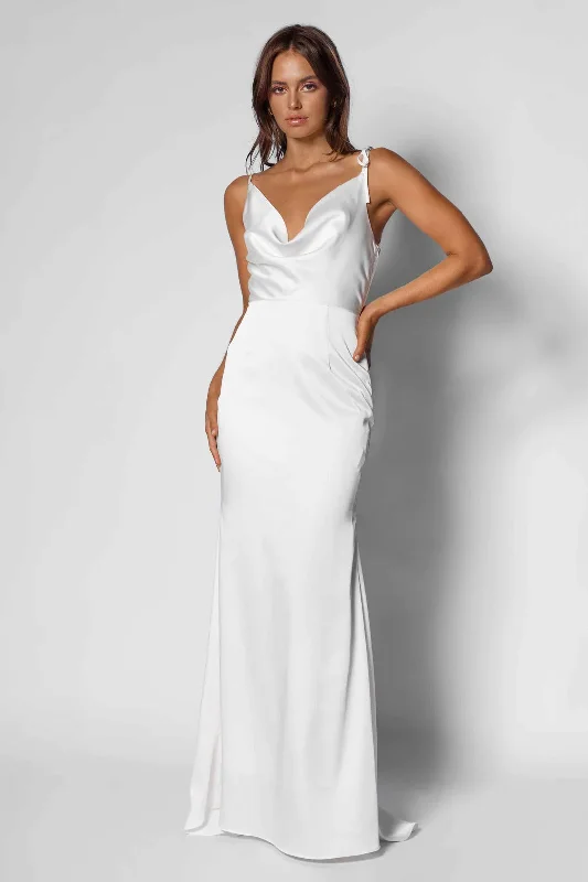 Cut-Out DressRachel Gown - Pearl White