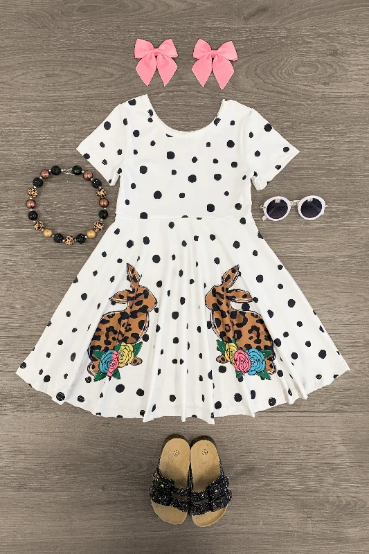 Floral DressWhite Polka Dot Cheetah Bunny Dress