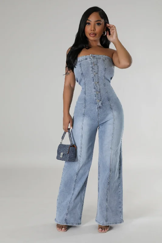 women's jumpsuits with round necksPlaying It Smart Jumpsuit