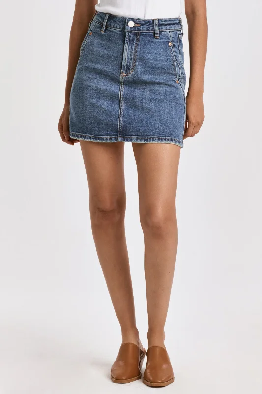 women's striped tulip skirtsDear John Quinn Denim Skirt