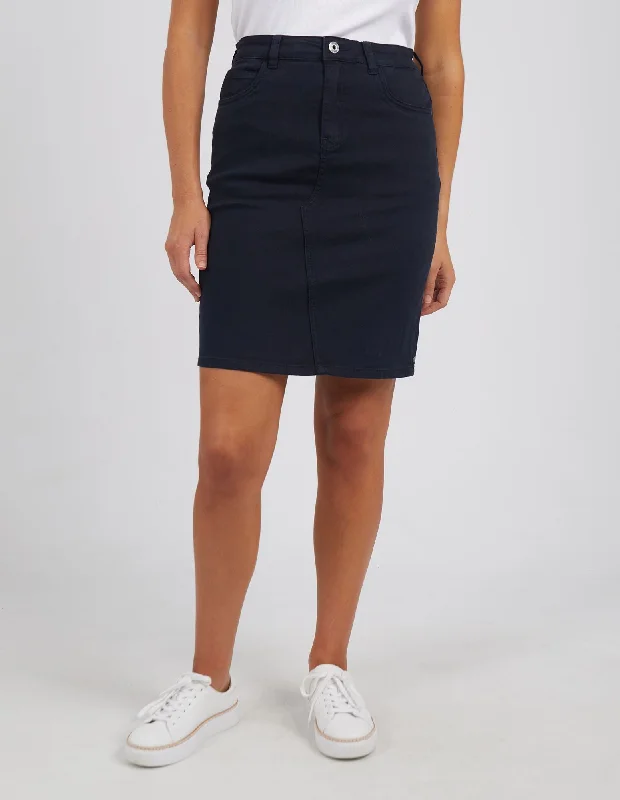 women's button-down high-slit skirts for weddingsElm Belle Denim Skirt