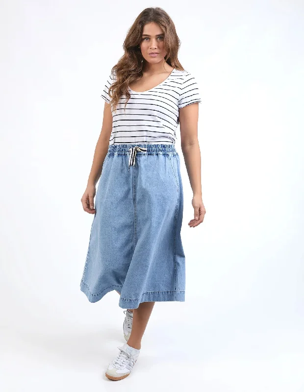 women's casual high-slit skirtsElm Greta Denim Skirt