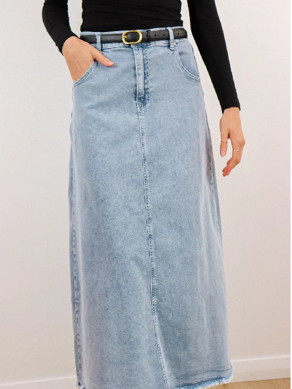 women's elastic waist skirtsFREYA DENIM SKIRT