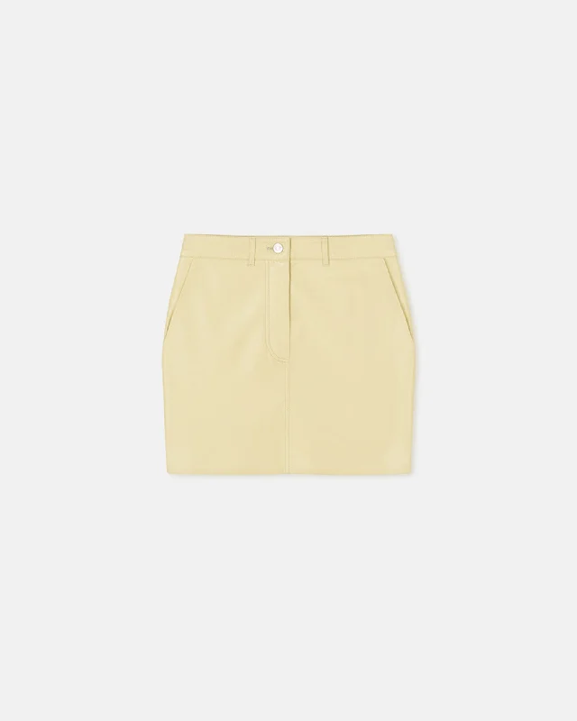 women's cool work skirtsMiray - Okobor™ Alt-Leather Mini Skirt - Lemongrass