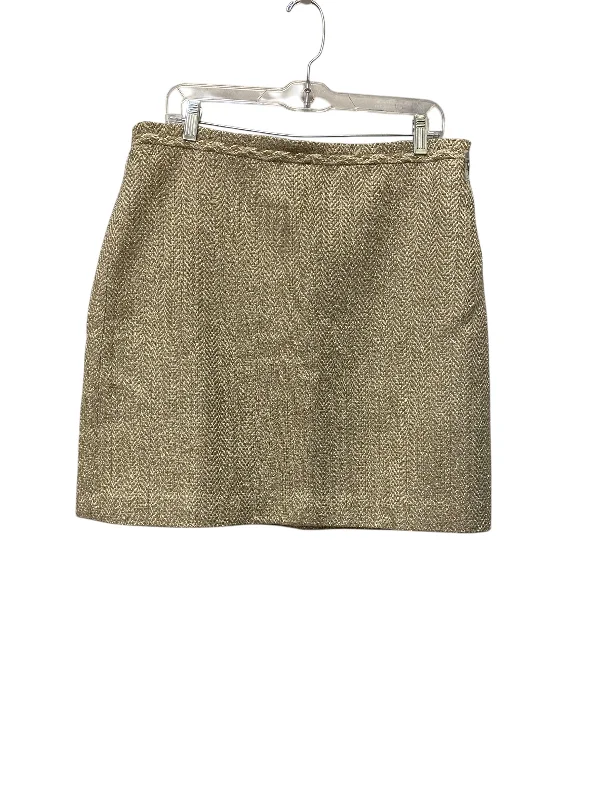 women's elastic-waisted skirts for pregnancySkirt Mini & Short By Ann Taylor In Gold, Size: 12